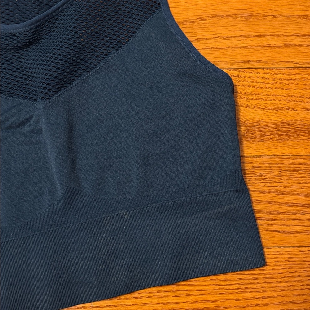 JoyLab High Neck Sports Bra Medium Teal Blue Green Stretch Longline Medium - Picture 5 of 10